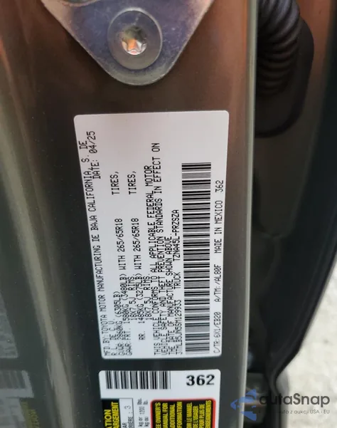 2025 Toyota Tacoma Double Cab z USA, uszkodzony, nr VIN 3TMLB5JN5SM129933